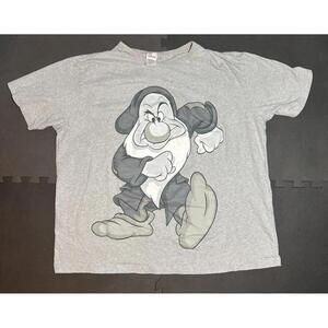 Vintage Grumpy Shirt Disney Store Snow White 7 Dwarves Cartoon Graphic Gray 2XL